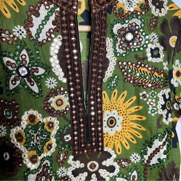 Sulu Floral Embellished Kaftan Tunic Coverup Dress 4 - Picture 12 of 12